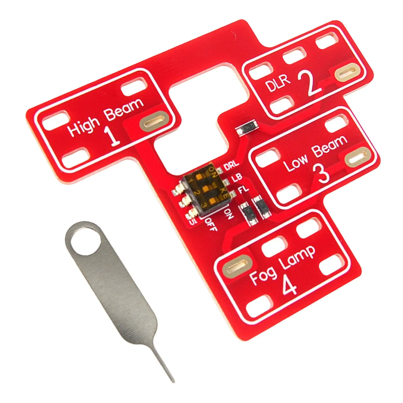 

Плата управления фарами из красного ABS-пластика: модуль для одновременного включения всех фар и регулировки светового потока для Chevrolet Tahoe