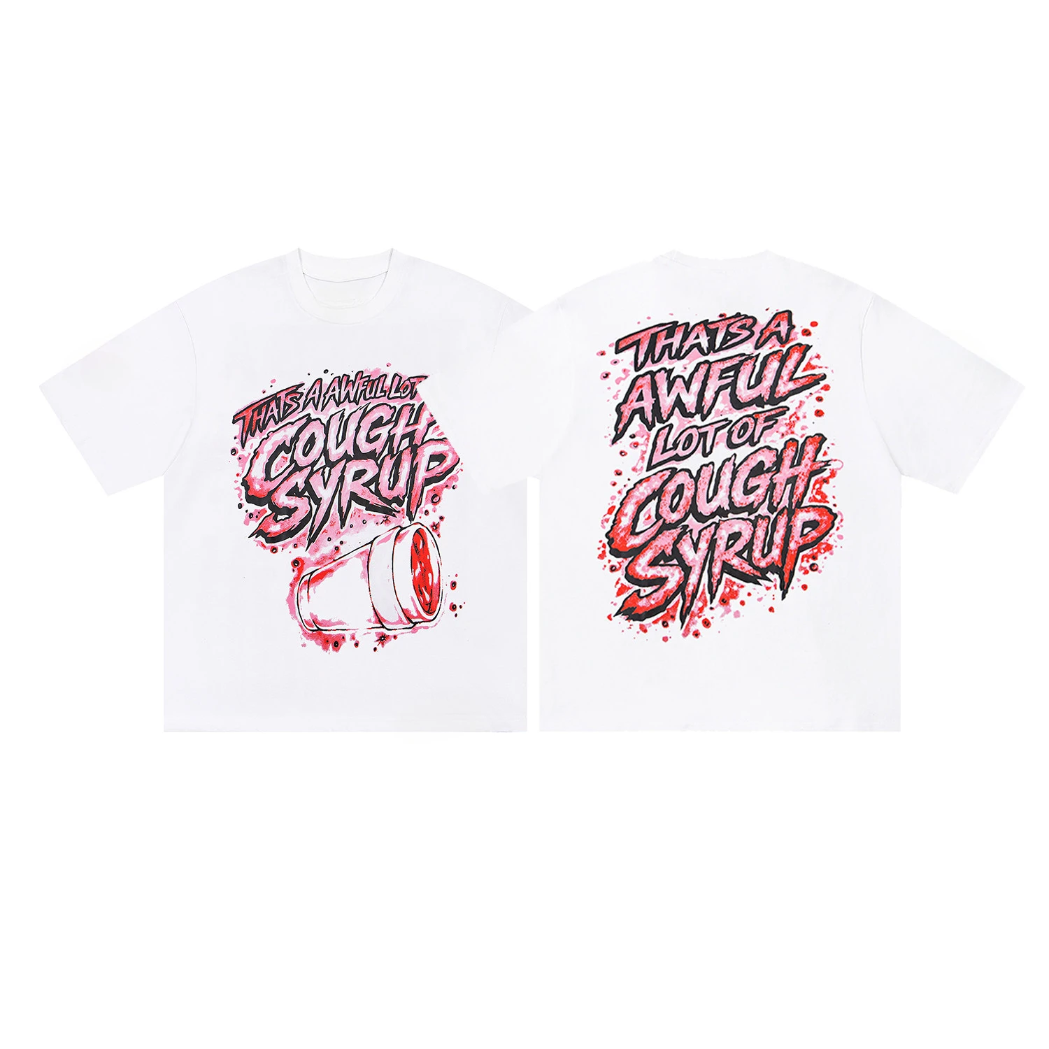 Pop That A Lot of Awful Cough Syrup Amerikanisches High-Street-Kurzarm-T-Shirt für Männer und Frauen aus Baumwolle – Detail 5