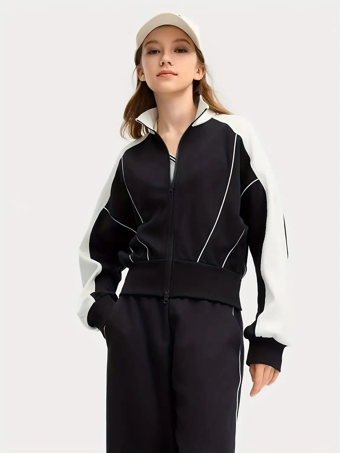 قميص نسائي رياضي بقصة ضيقة وأكمام طويلة وسحاب للارتداء النشط، قميص تشكيل كاجوال أنيق