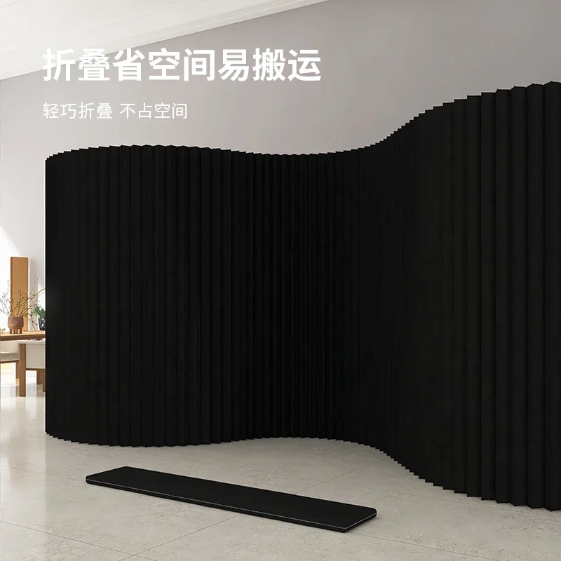

Artistic Paper Folding Partition Screen Portable Bifold Wall Baffle for Living Room Office Porch Live Broadcast Mobile Backgroun