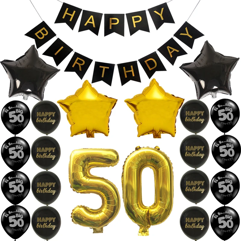 1 Set 30. 40. 50. 60. Geburtstags-Papierbanner Latexballons Happy Birthday DIY Erwachsenen-Geburtstags-Heimparty Jubiläums-Dekorationszubehör – Detail 4