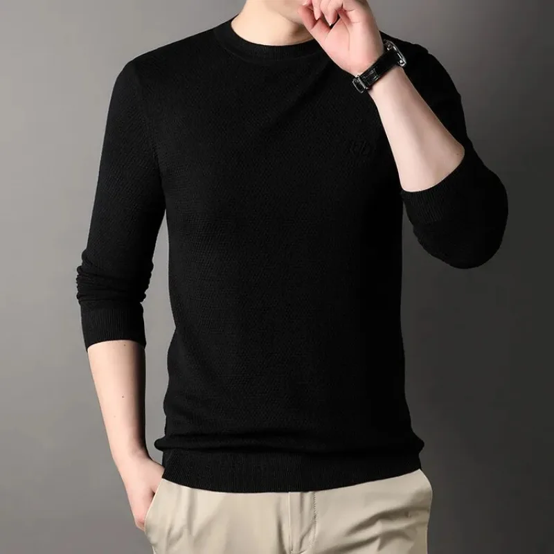 

Spring and Autumn Fashion New Large Size Thin Casual Sports Temperament Warm Knitted Sweater for Young and Middle-aged Men