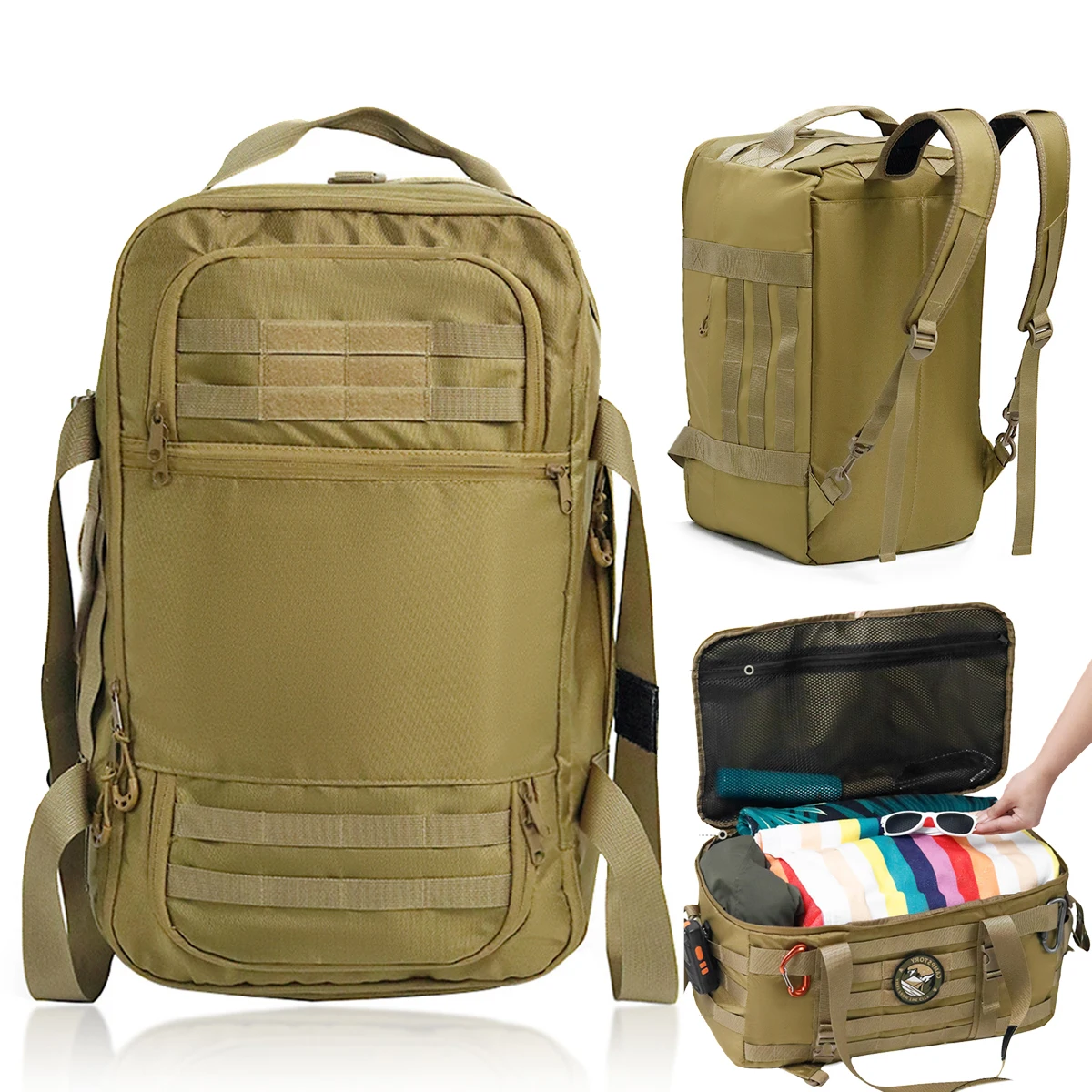 

30L Gym Bags for Men Women Duffle Bag Multifunctional Tactical Backpack Car 3 in 1 Travel Backpack for Outdoor Camping Workout