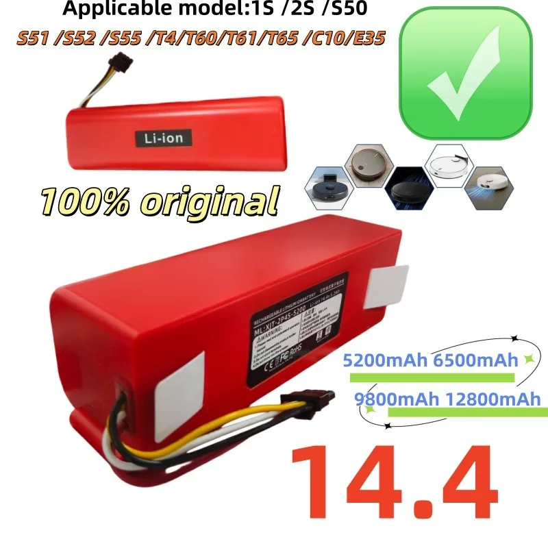 Roborock S50 S51 S505 T4 T6 Replacement Battery 14.4V Li-ion Battery For Xiaomi Smart Sweeper Robot