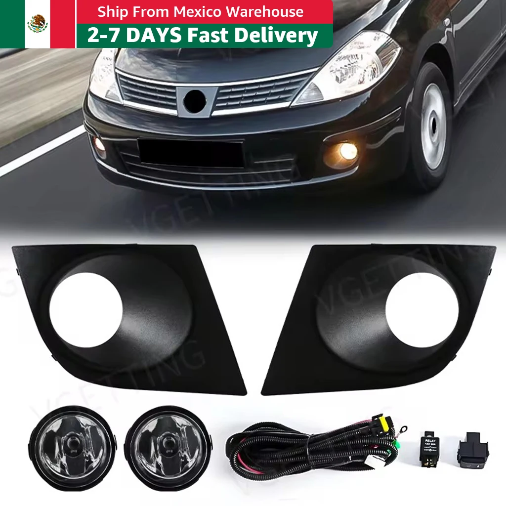 

Car Front Bumper Fog Light For Nissan Tiida 2007 2008 2009 2010 2011 LED Fog Lamp Headlights Cover Waterproof IP67 Accessories