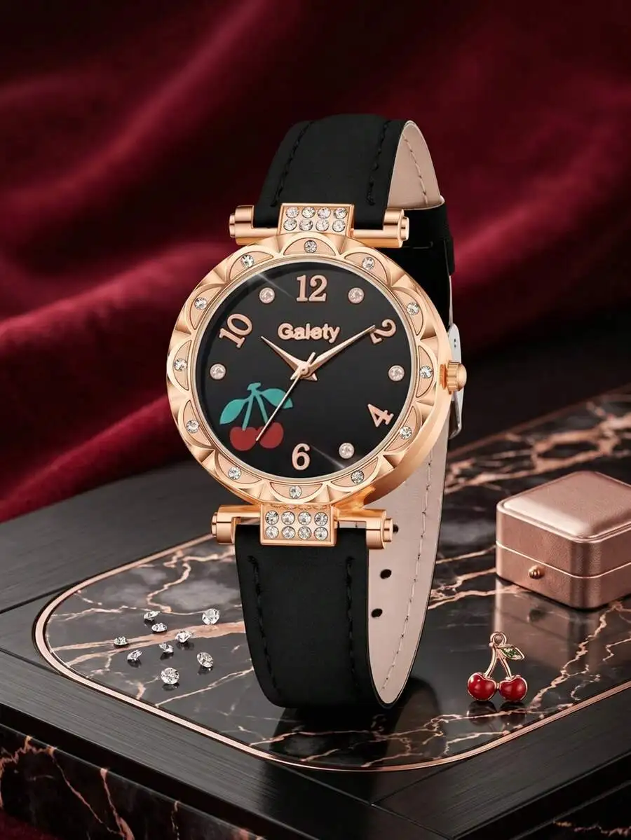 5PCS Women's Quartz Watch Bracelet Set, Fashion Casual Minimalist Round Dial With Scale, Suitable For Daily Wear, Party