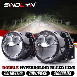Sinolyn 28000LM 3 Inch Bi LED Projector H7 LED H4 H1 H11 9005 9006 Hyperboloid Lenses For Headlight Angel Eyes Car Accessories