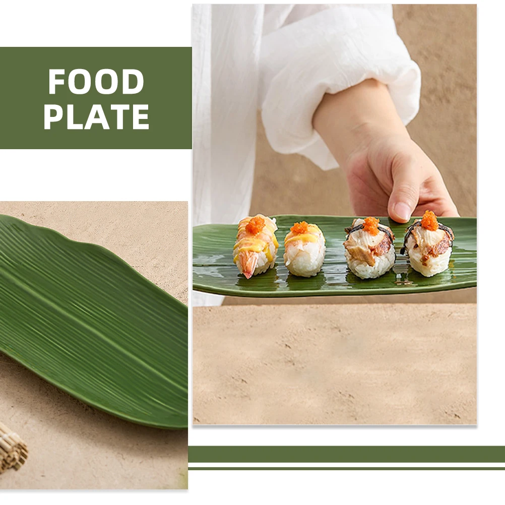 

Ceramic Sushi Plate Japanese Food Serving Dish Leaf Shaped Elegant Design Multi Purpose Home Commercial Use Ceramic Plate