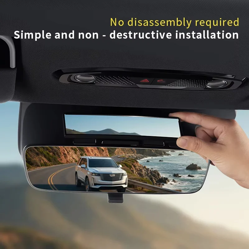 Car Baby Rear View Mirror - Wide Angle Convex Anti Glare Large Vision Panoramic Interior Auxiliary Monitor Mirror