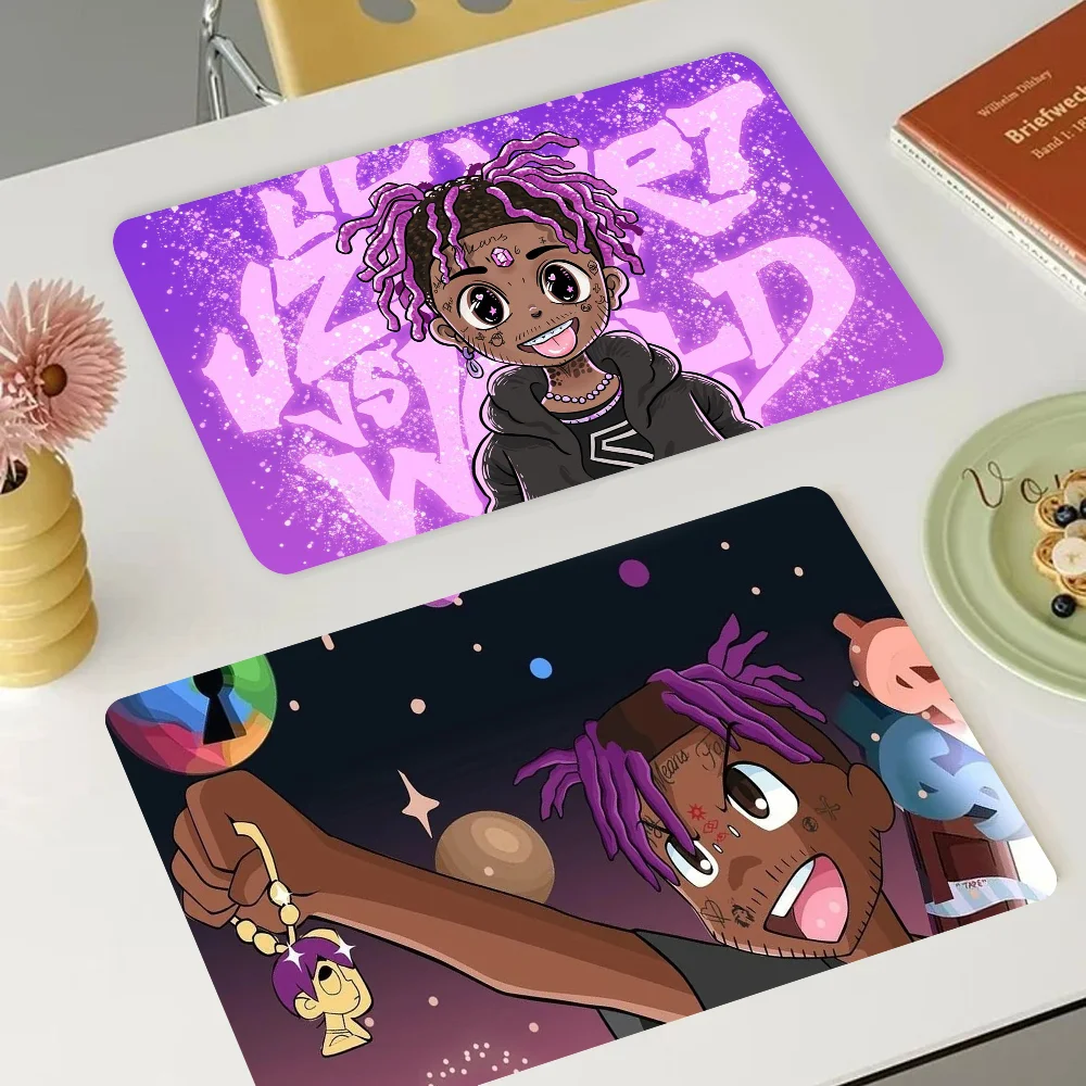 

L-Lil-Uzi-VertS Anime Quick Drying Dish Mat Printed Kitchen Tableware Coffee Draining Pad Dinnerware Cup Bottle Placemat