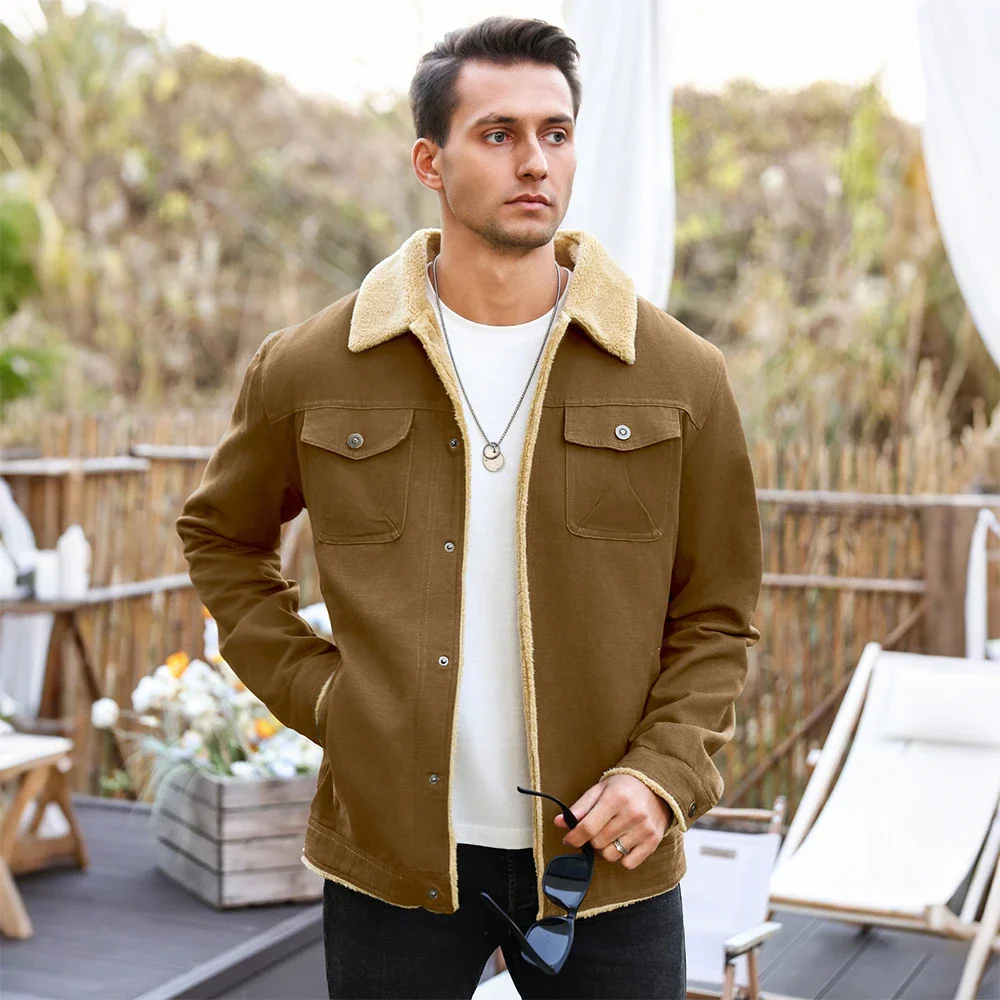 2025 New Men's Jackets Winter Warm Waterproof Fleece Lined High Quality Multi-color Coat Comfortable Casual Outerwear US Size