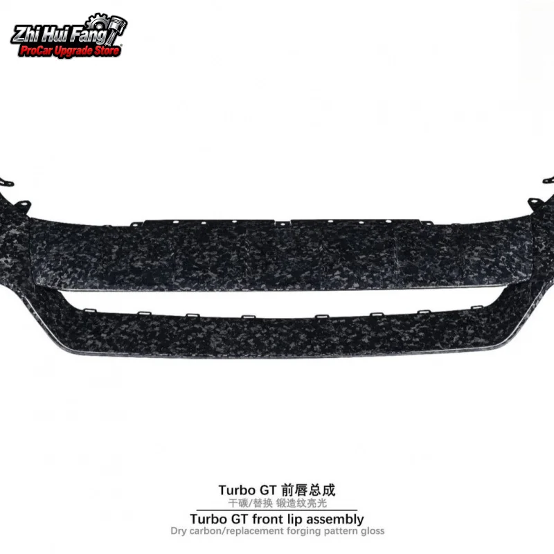 

Suitable for 18-23 Cayenne 9Y0.1 Turbo GT Dry Carbon Front Lip Assembly Forged Texture Glossy