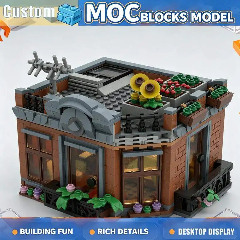 2409PCS MOC Custom Building Model Architecture Design City Apartment Creative Building Blocks DIY Assembly Educational Toy Home