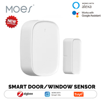 MOES ZigBee/WiFi Smart Door Sensor, Secure Your Home with Tuya App Control, Window/Door Detection, and Smart Life Compatibility