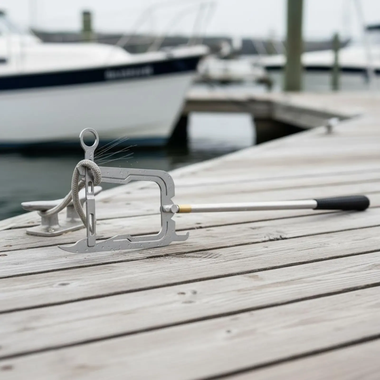 

Long Reach Docking Hook Stainless Steel Dock Rope Threading Tool Boating Hardware Simple Installation for Docking