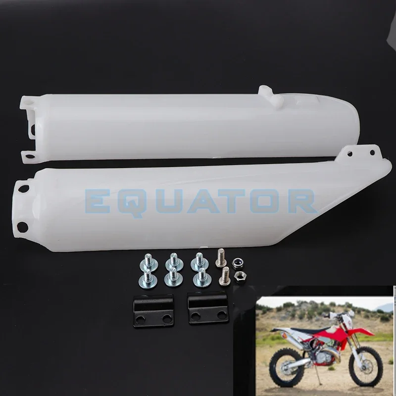 For Honda CRF CR 125 250 450 R X RX CRF250 CRF450 CR125 93-2018Supermoto Enduro White Plastic Fork Guard Front Fork Tube Cover