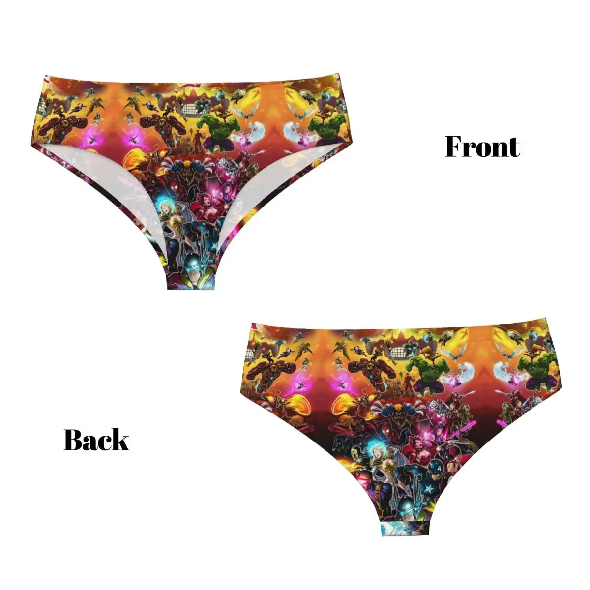 Calzoncillos cortos de cómic de Manga de dibujos animados de héroe Hulk para mujer personalizados calzoncillos de ropa interior suave para mujer