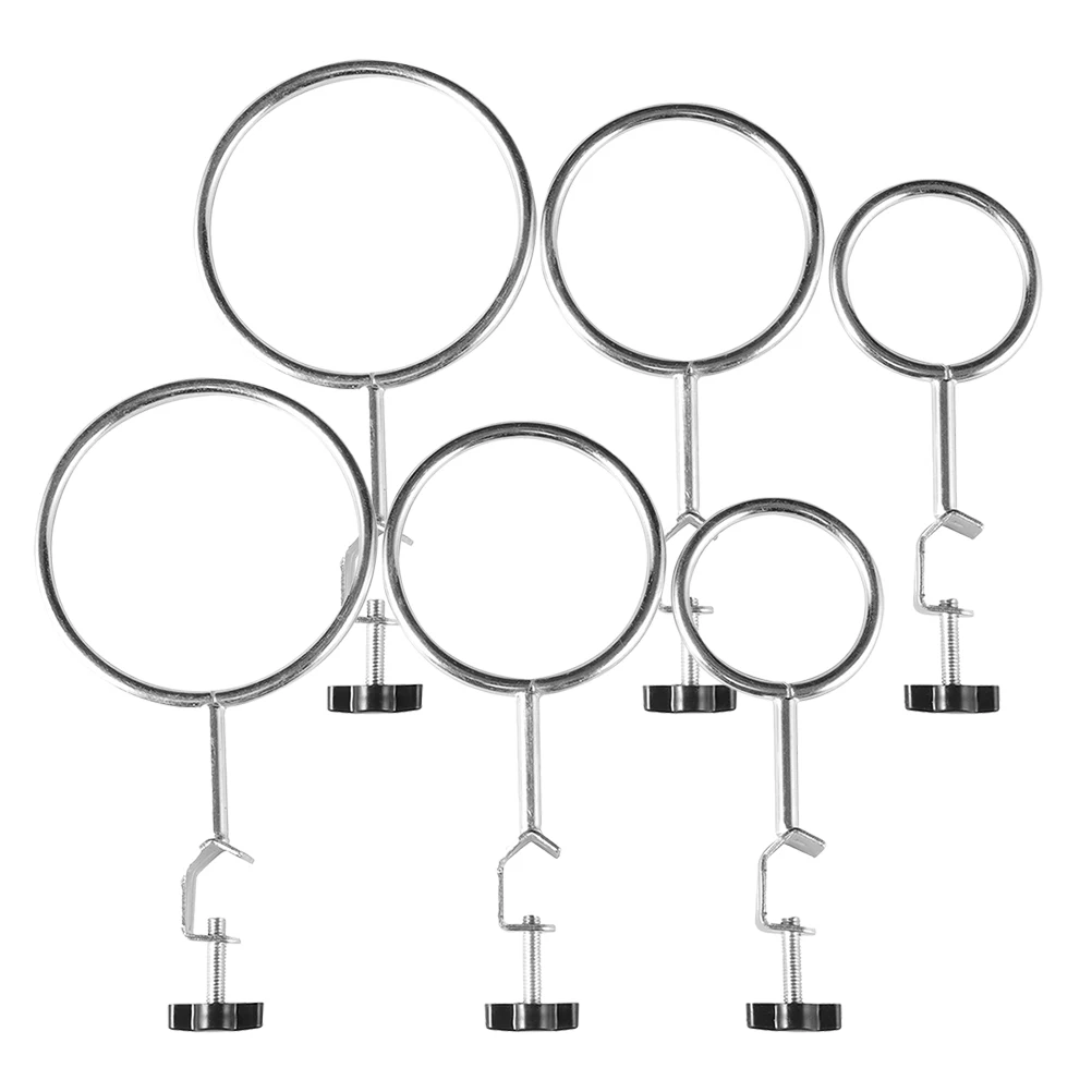 

6 Pcs Test Tube Clamp Iron Stand Beaker Fixture Extension Condenser Tester Holder Ring Chain