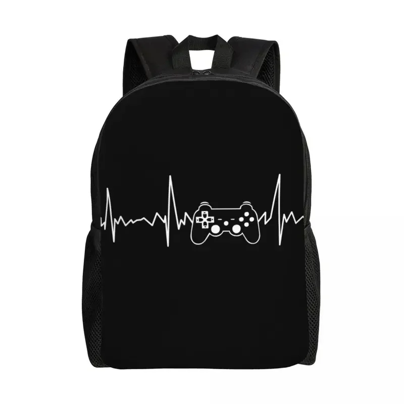 Mochila personalizada para Gamer Controller Heartbeat para hombre y mujer, bolsa para ordenador portátil, a la moda, para estudiantes universitarios, videojuegos, Geek