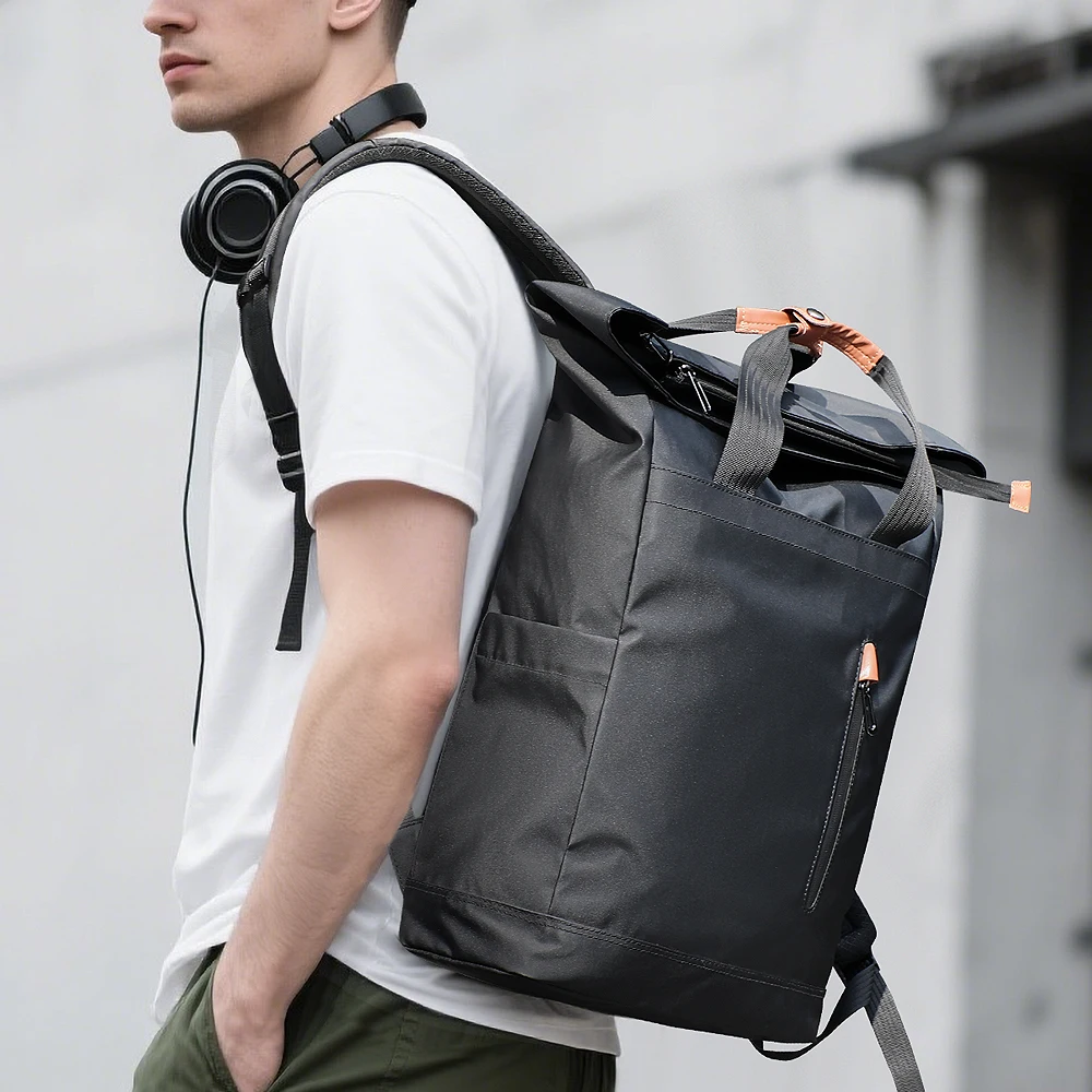 حقيبة ظهر للسفر متعددة الوظائف من HK للرجال بسعة كبيرة حقيبة ظهر للمشي لمسافات طويلة مقاومة للماء مقاس 15.6 بوصة مع منفذ USB