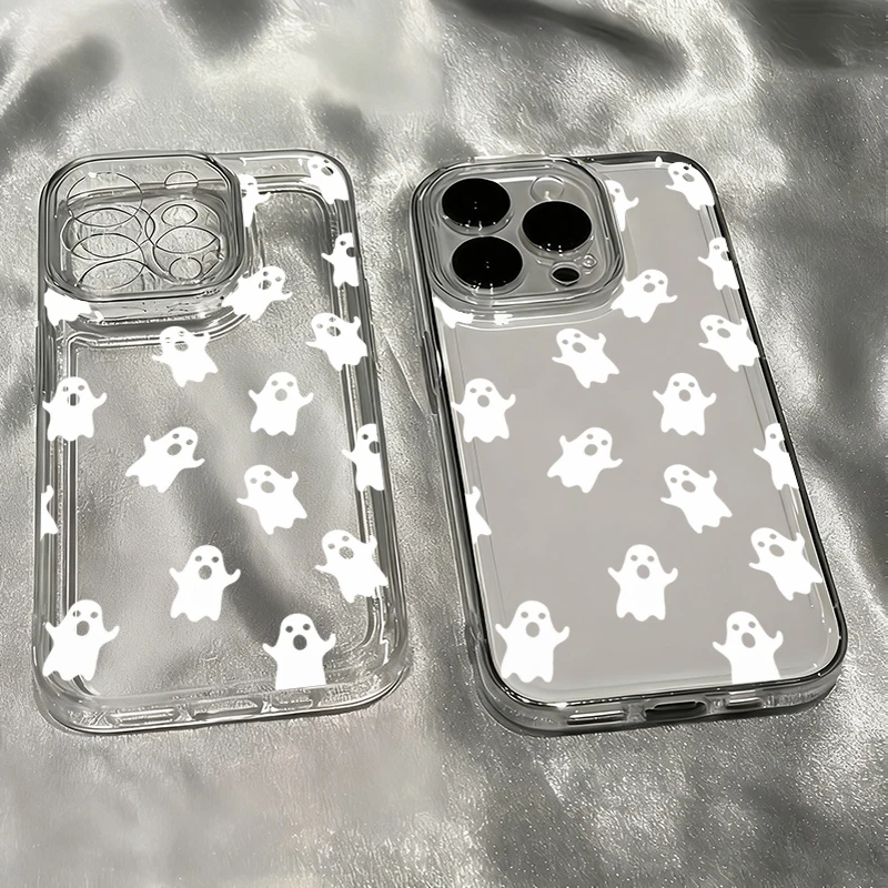 For Samsung S26 Ultra 5G Case Halloween Ghost Transparent Soft Phone Cases For Galaxy S25 Plus S23 S24 FE S26 S25 S24 S23 Cover