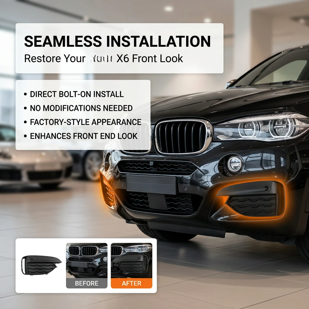 For BMW F16 Front Bumper Fog Light Grill Grille Cover For BMW X6 xDrive50i xDrive35i sDrive35i 51118069334 51118057144