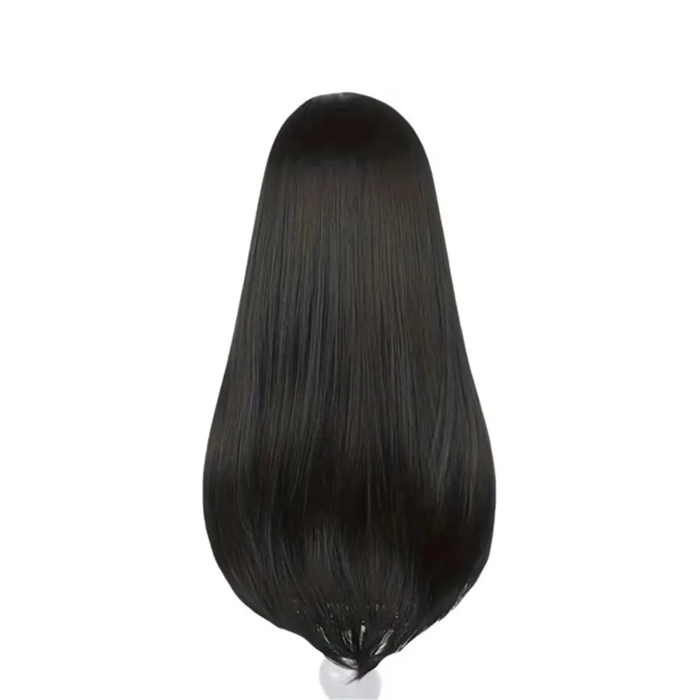 أنيمي ميتاكا آسا الاصطناعية الشعر شعر مستعار تأثيري طويل أسود مهرجان حفلة كرنفال الدعائم