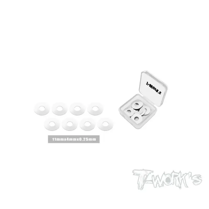 

Original T Works TA-156-0.25 Stainless Steel Wheel Shim 0.25mm 8 pcs. ( 11 x 4 x 0.25 ) Rc Tool