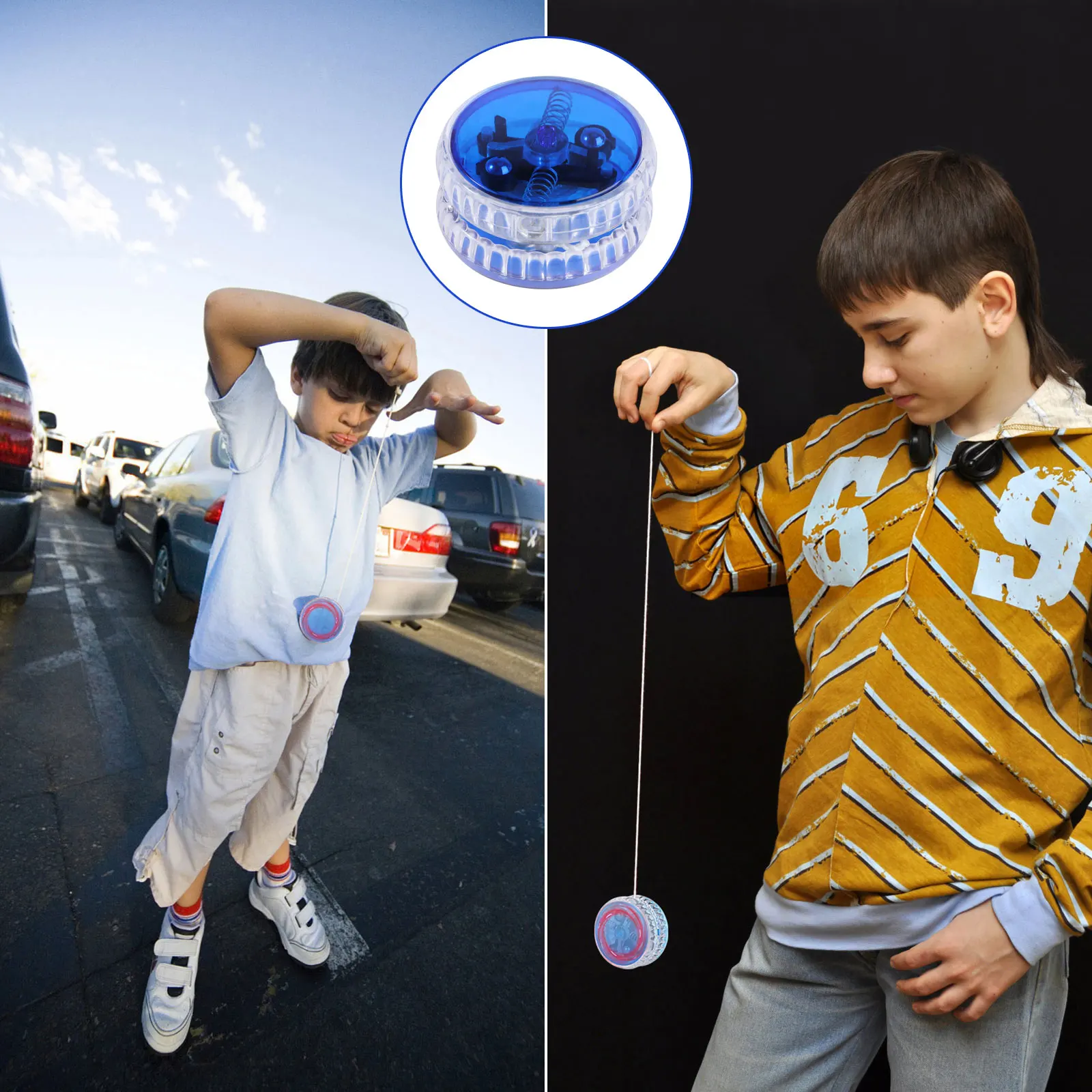 Luminous Yoyo Flash Yoyo Ball Led Yo Yo With String Professional Reflective Glossy Wear-Resistant Elastic Small Fun Outdoor