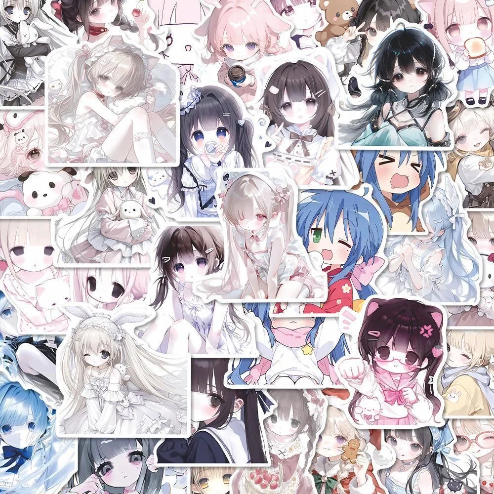 

82PC Cartoon Ancient Cute Things Q Version Girl Anime Avatar Japanese Stickers Girl Heart Account Material DIY New Stickers Gift