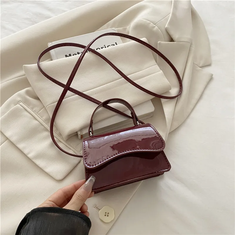 Schicke Glänzende Mini-Klapptasche, Abnehmbarer Riemen Crossbody Schultertasche, Modische Vielseitige Alltags- und Arbeitshandtasche für den Arbeitsweg – Detail 3