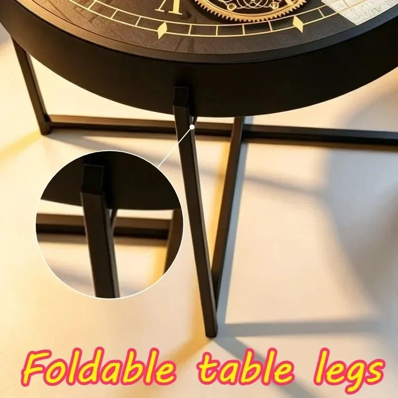 New Stable Folding Round Tables Industrial Steam-punk Vibe Thickened Alloy Bracket Coffee Table American Retro Luxury Home