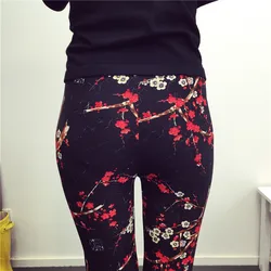 Women Charm Leggings New fashion Pattern Workout Jeggings Best Ladies Elastic Flower Pants