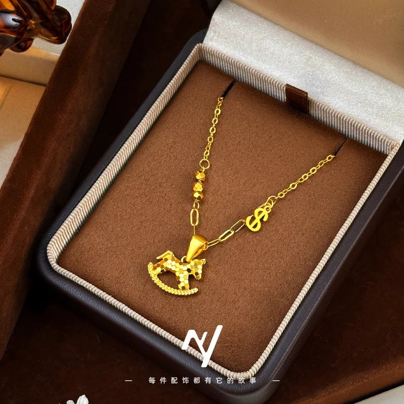Necklace girl immediately rich zodiac horse BFF gift 9999gold