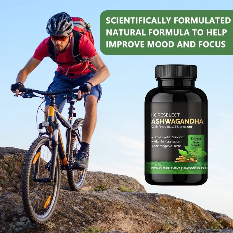 Ashwagandha - (with Rhodiola and Magnesium) Relieves Anxiety, Improves Energy and Focus, and Maintains Healthy Cortisol Levels