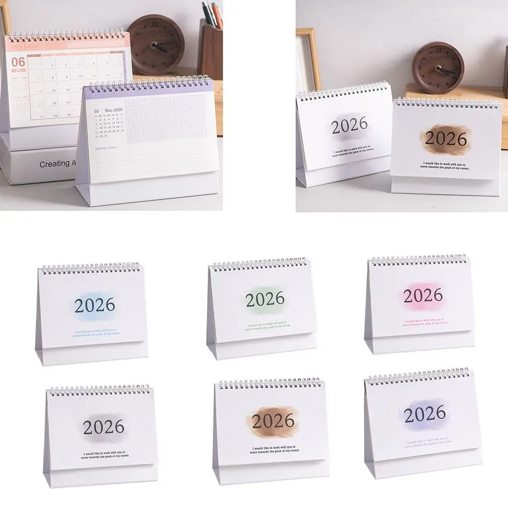 

Gradient Color 2026 Desk Calendar Thickened Paper Coil Assembly New Year Calendar Small Fresh Time Management