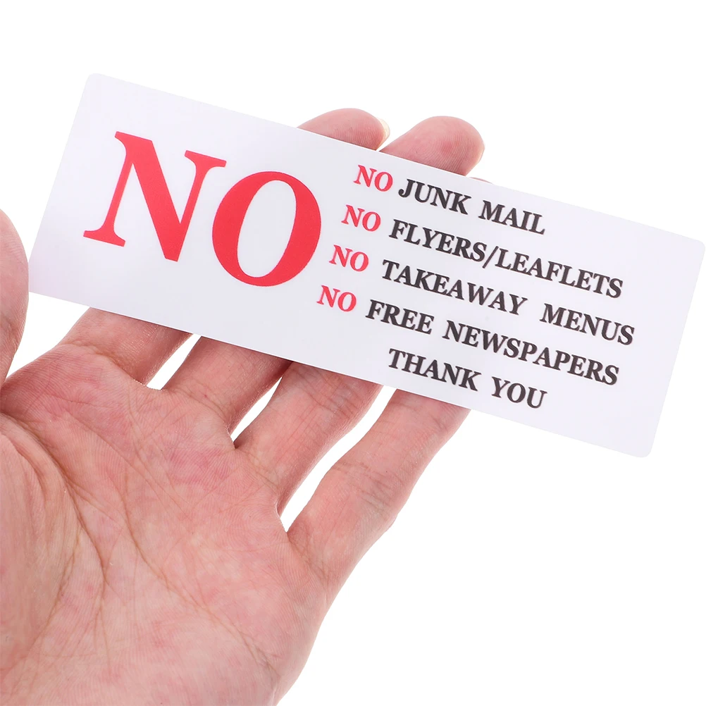 

5 Sheets Junk Mail Warning Sticker Decorative Mailbox Decal Decals Notification Sign Fashion