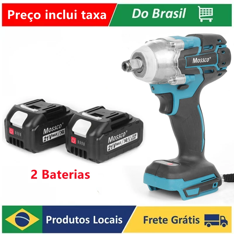 380N.M Brushless Cordless Electric Impact Wrench 1/2 inch Power Tools 15000mAh Li Battery Compatible Makita 18V Battery