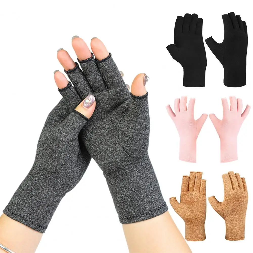 Elastic Health Care Gloves Screen-Touch Pressure Relief Gloves Lightweight Half-finger Cycling Gloves with Balanced Pressure