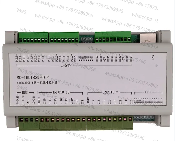 Modbus TCP 8-axis 12 Axis Servo Stepper Motor Pulse Controller S-type Acceleration Deceleration Output Frequency 2MHz