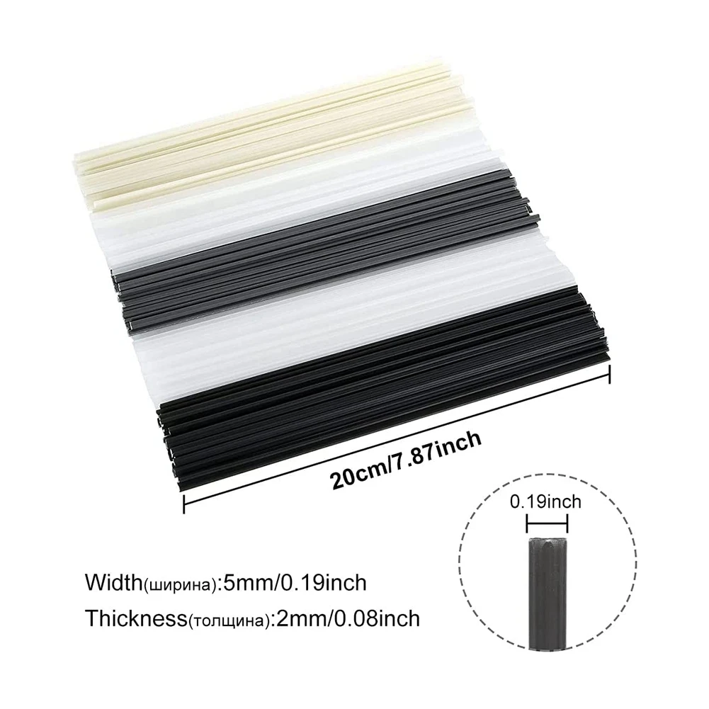 플라스틱 용접봉, 용접 플라스틱 (PP, PU, ABS, PE, PA, PC) 가열, 2-in-1 플라스틱 용접 납땜, 7 가지 유형, 56PCs