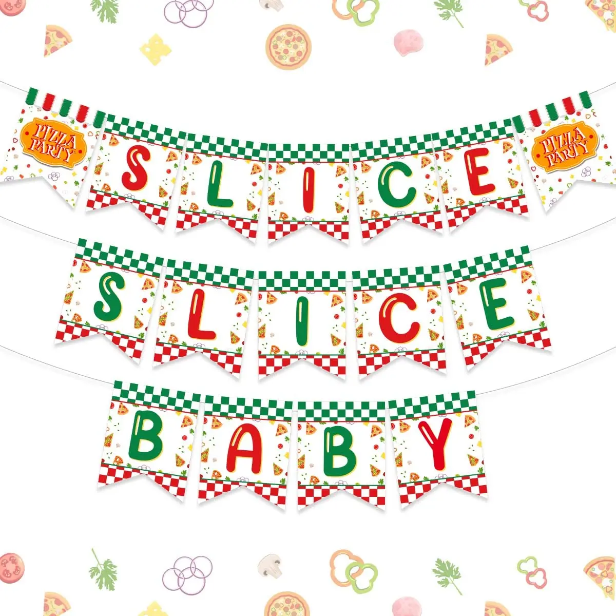 

Funmemoir Slice Slice Baby Pizza Baby Shower Decorations Fast Food Pizza Theme Banner Garland Pizza Party Time Decor Supplies