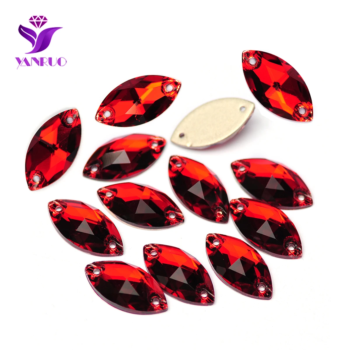 

YANRUO 3223 Navette 6x12 мм 9x18 мм Siam Стекло Кристалл Стразы Рукоделие Для Аппликации Драгоценные Камни Пришивные Алмазные Камни Для Одежды