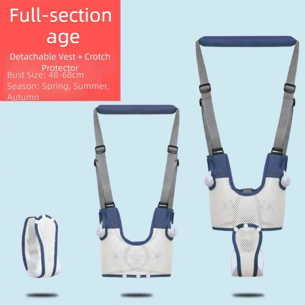 

Breathable Design Baby Walking Harness Handheld Handle Adjustable Strap Safety Reins Dual-Use Removable Crotch