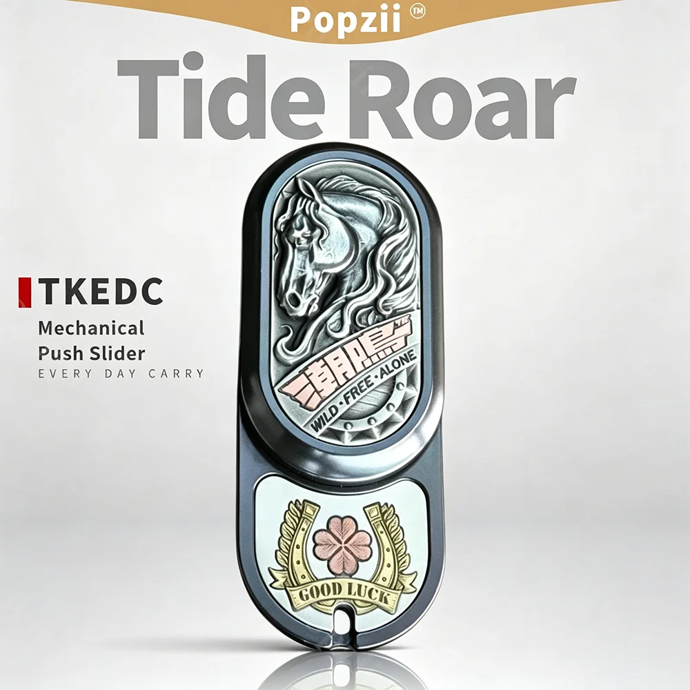TKEDC TK6 Tide Roar Fidget Slider Zirconium Stress Relief Toy Push Slider Fidget Toys For Adults Metal Anxiety Relief Gadget