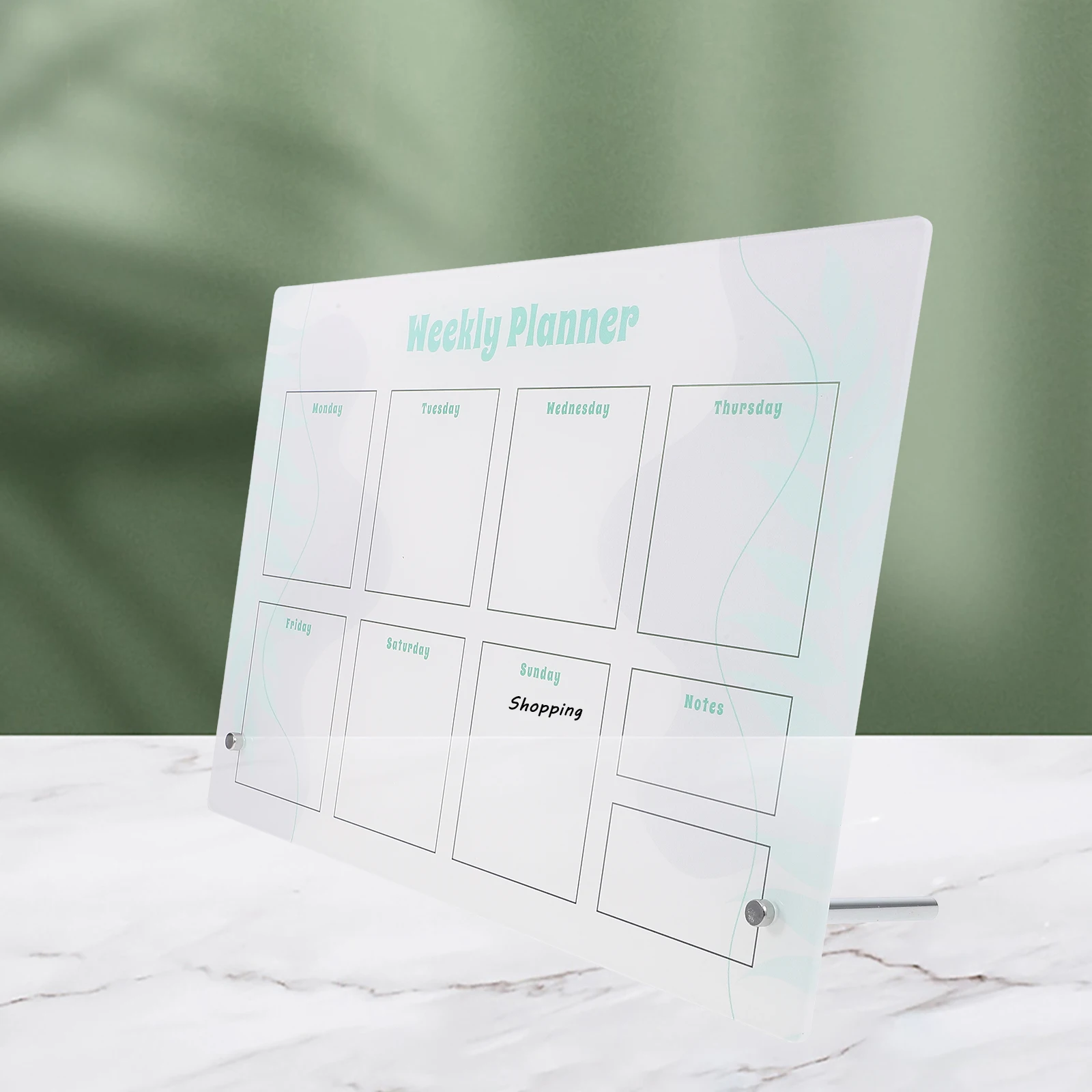 1Set Magnetic Dry Erase Board Planner Acrylic Desktop Calendar for Family Schedule Weekly Organizer Erasable Reusable Message