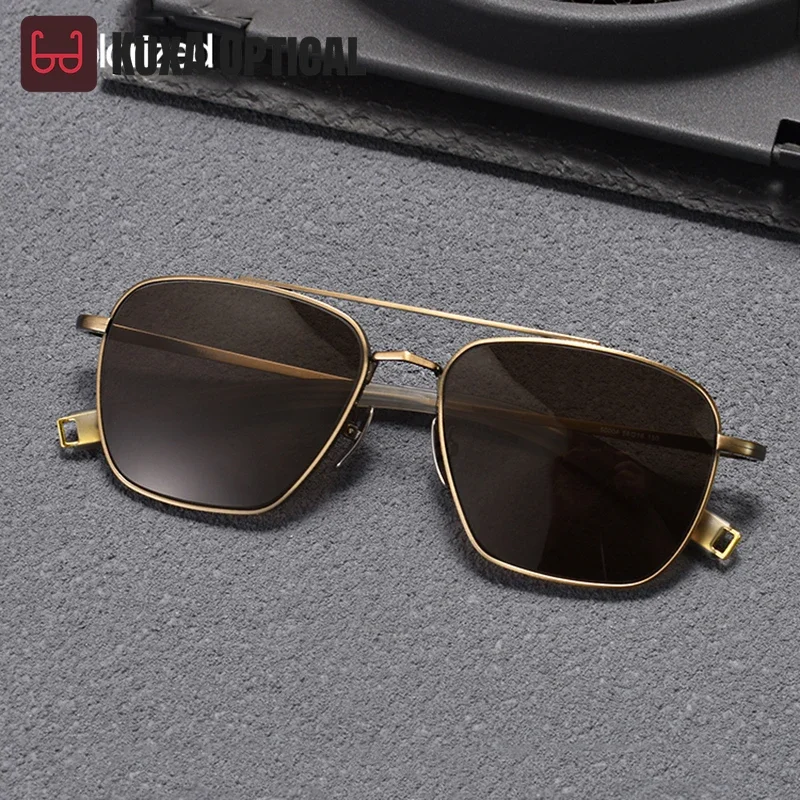 KUXA ظلال مربع الاستقطاب النظارات الشمسية الصيد القيادة قصر النظر نظارات الرجال التيتانيوم نظارات وصفة طبية النظارات الرجعية