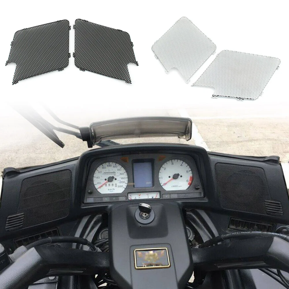 

2Pcs Motorcycle Front Speaker Cover Mesh Grill For Honda GL1500 1988-2000 Aluminium Chrome/Black