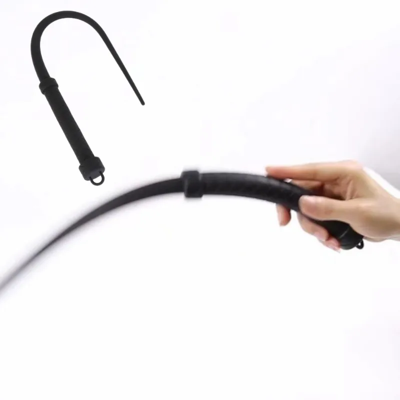 Couple Nurturing Games Super Long Silicone Riding Whip with Handy Handle for Fetish BDSM Bondage Flogger Spanking Pain Sex Toys