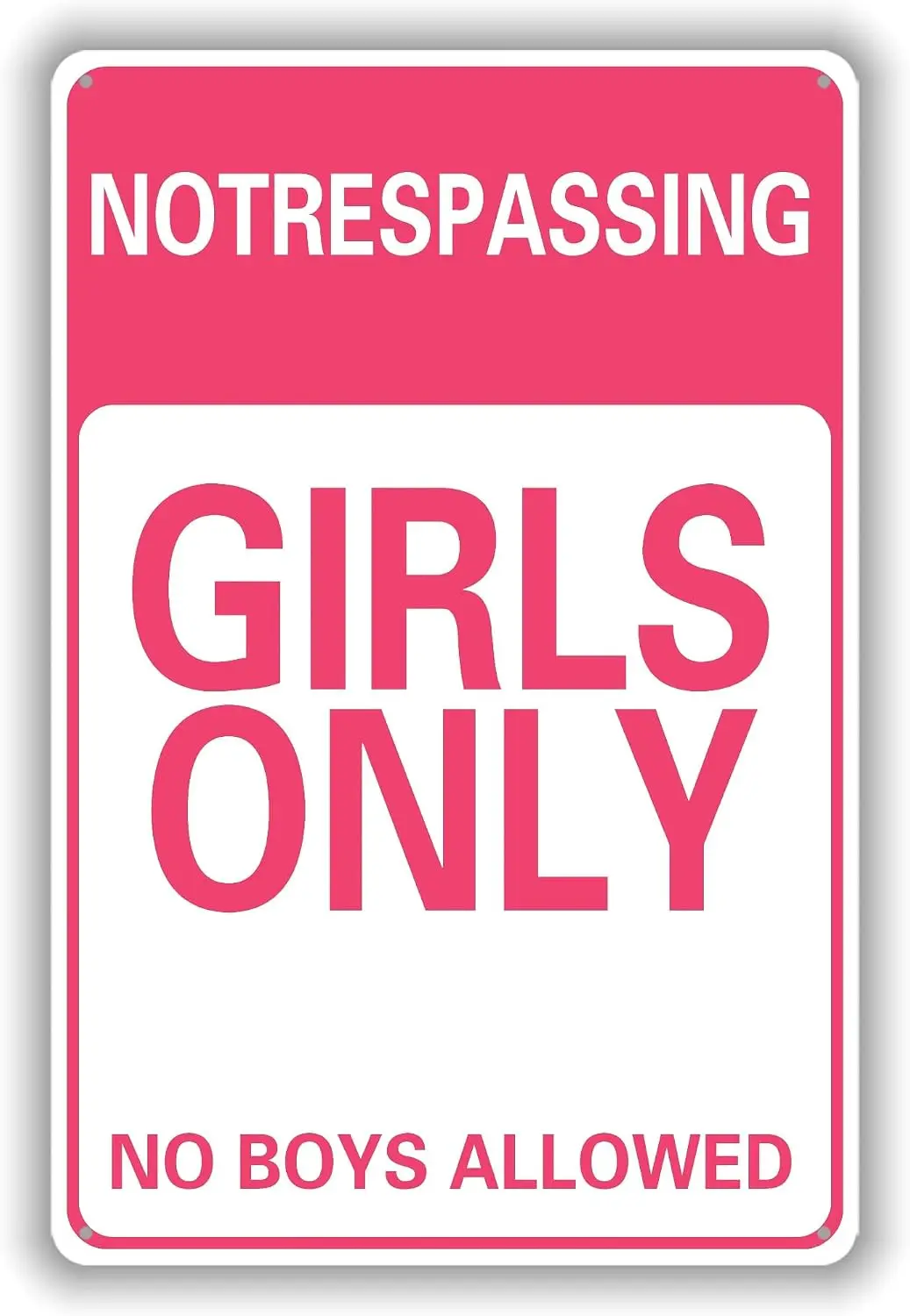Cute Girls Only Sign – Funny No Trespassing No Boys Allowed Metal Tin Sign, Perfect for Bedroom Door Decor, Gift for Tween, Litt